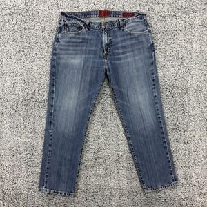 Vintage Lucky Brand Jeans Mens 38x30 Blue Denim 221 Original Straight Whiskers